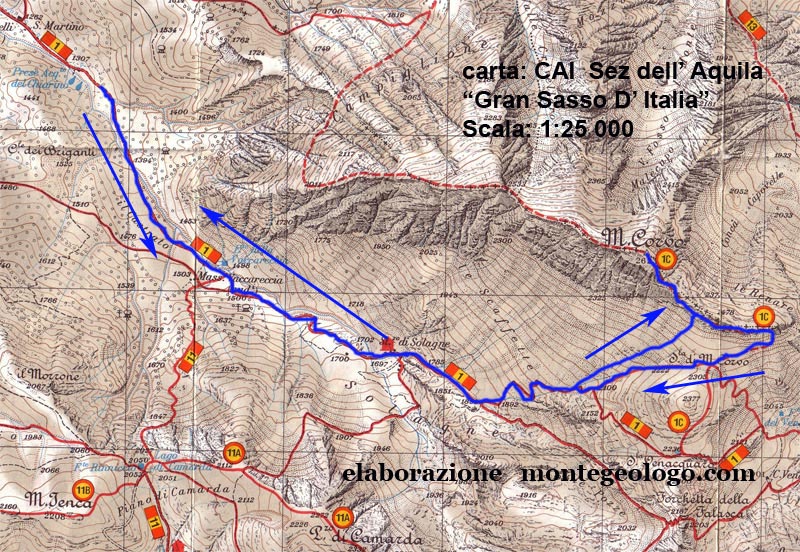 Carta Monte Corvo dal Chairino